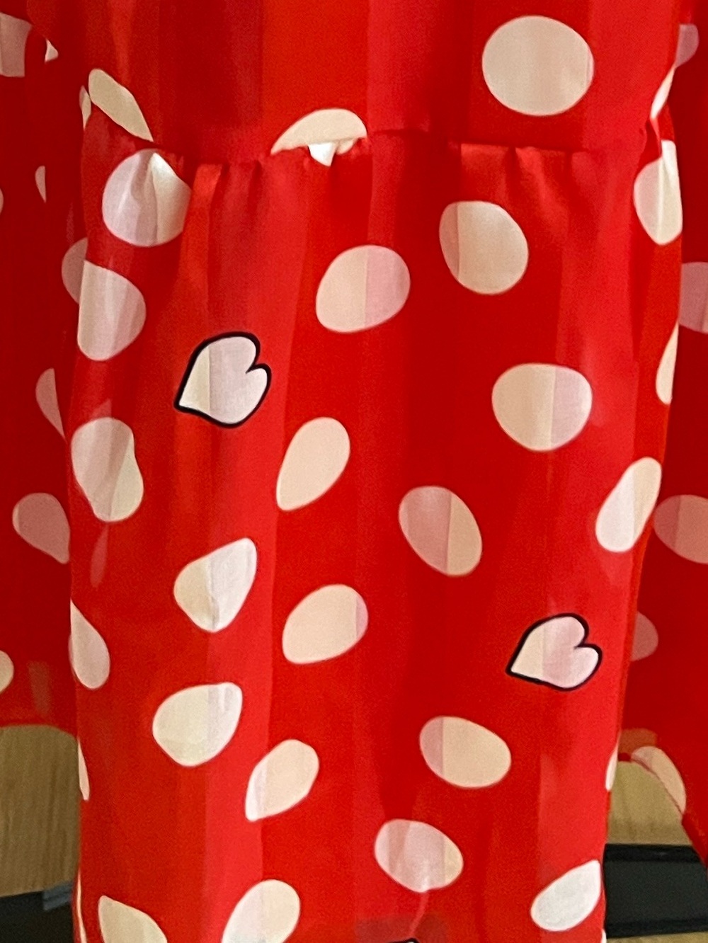 LONDON TIMES Red and White Polka Dot Sleeveless Satin Ruffled Hem Dress 16 NWT - Picture 8 of 12